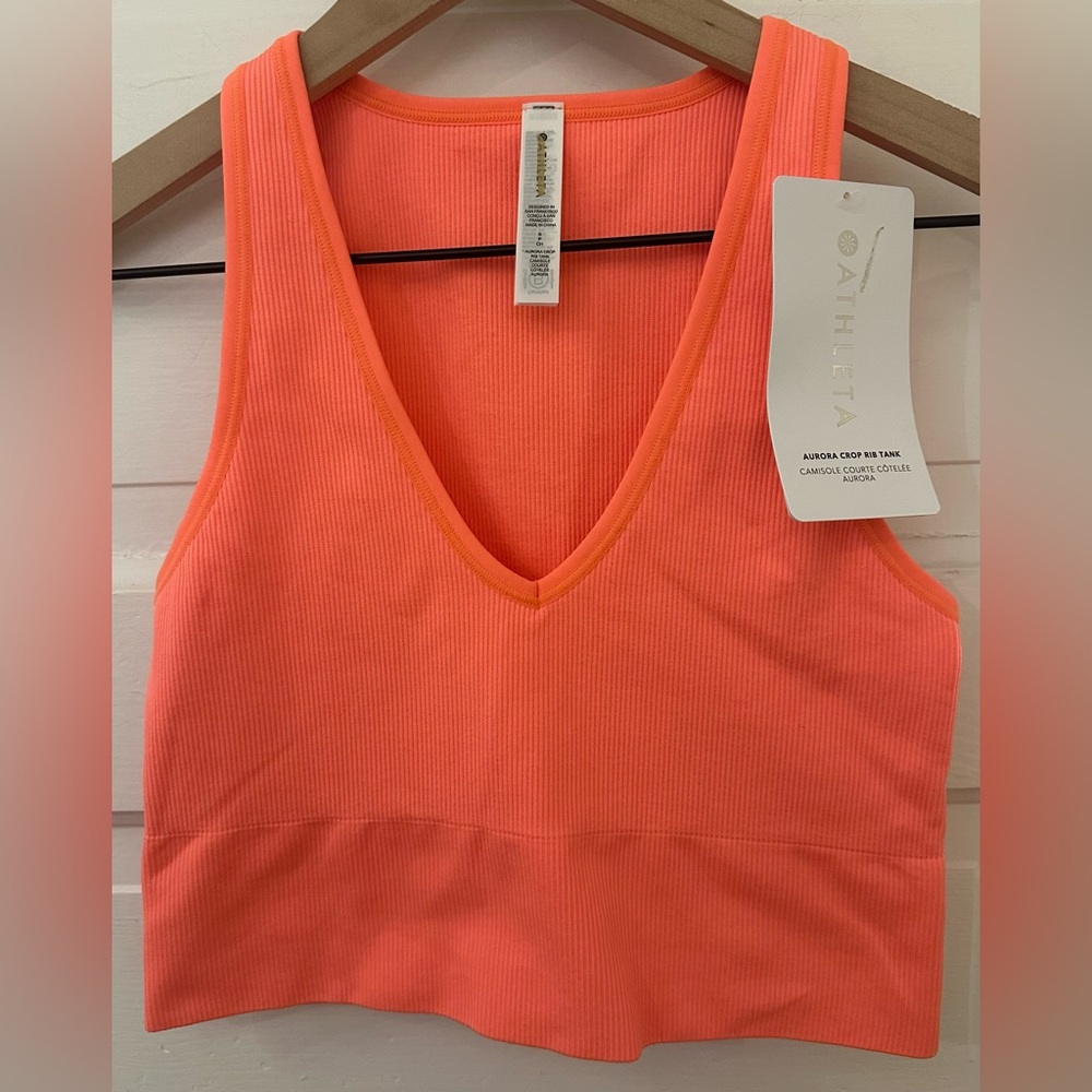 Athleta Aurora Crop Rib Tank Sz S